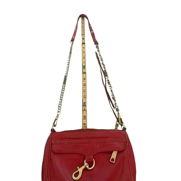 Rebecca Minkoff Mini MAC Red Genuine Leather Fringe Cross-Body Handbag - Picture 7 of 8